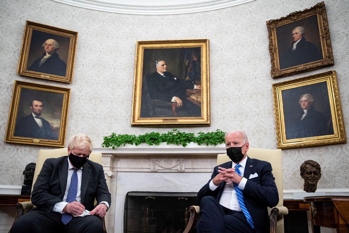 Boris Johnson y Joe Biden en su reunión Boris Johnson y Joe Biden en su reunión