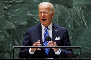 El presidente de EEUU, Joe Biden, durante su discurso en la 76º sesión de la Asamblea General de la ONU.