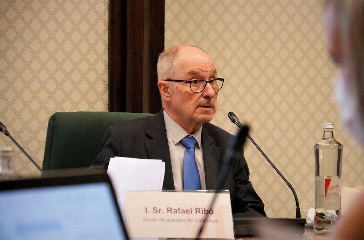 El Síndic de Greuges, Rafael Ribó, en una comparecencia en el Parlament.