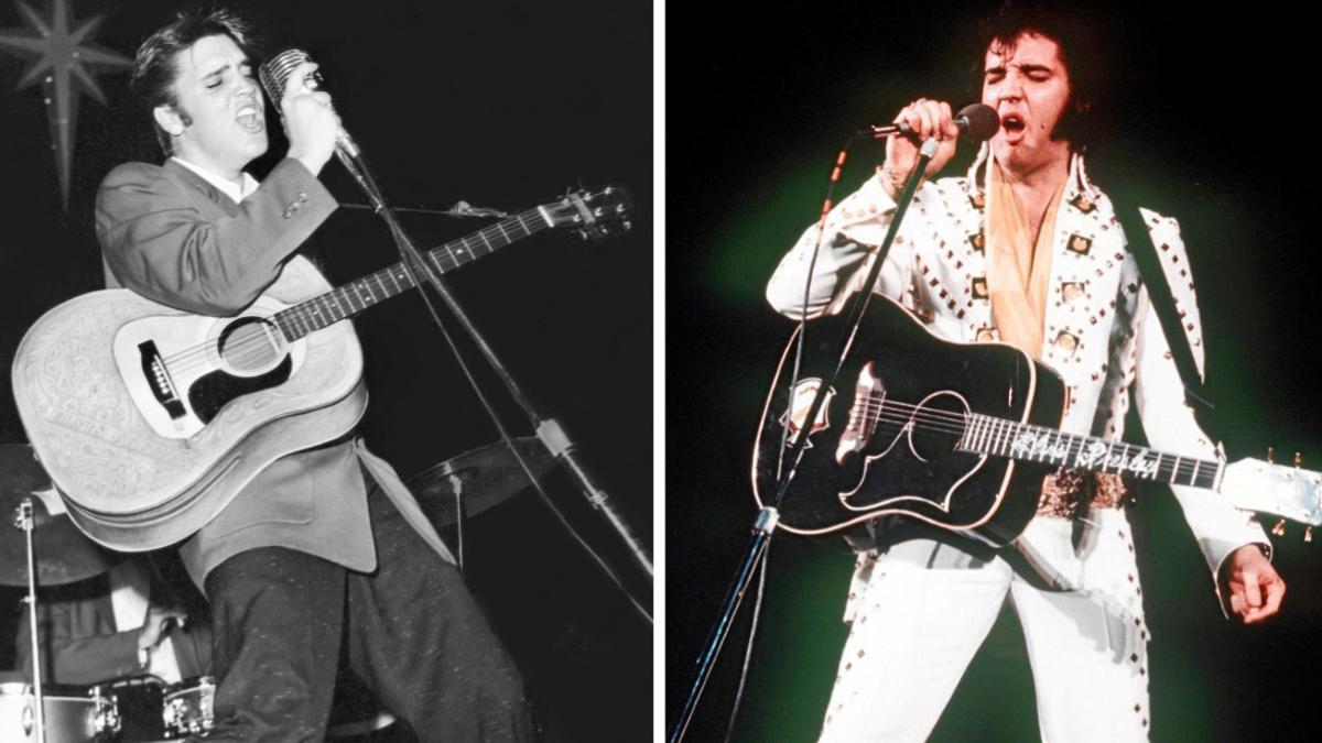 Elvis, en las décadas de 1950 y 1970.