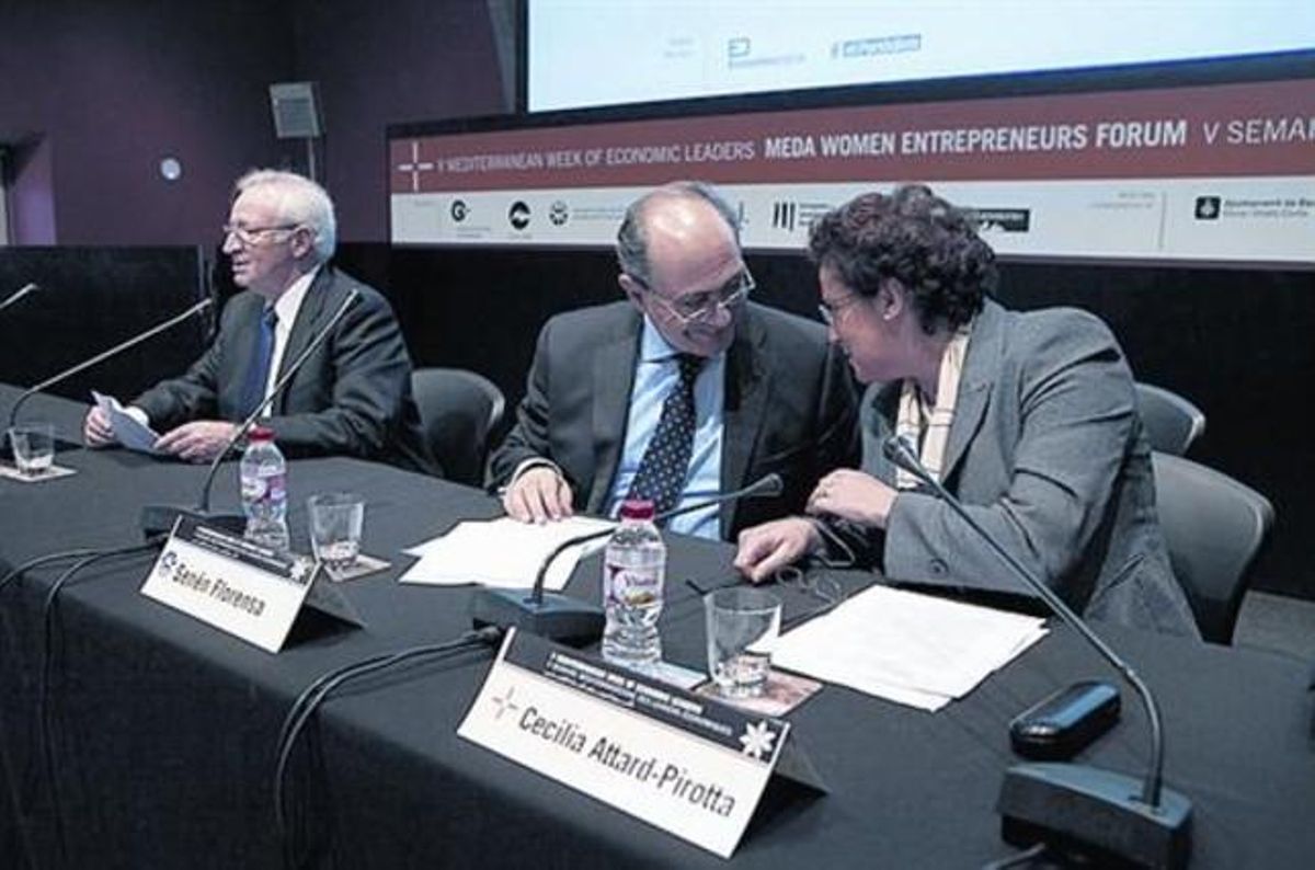 Miquel Valls, izquierda, Senén Florensa y Cecilia Attard. Miquel Valls, izquierda, Senén Florensa y Cecilia Attard.