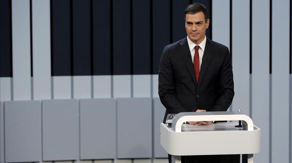 Pedro Sánchez, durante el debate electoral celebrado el 13 de junio del 2016. Pedro Sánchez, durante el debate electoral celebrado el 13 de junio del 2016.