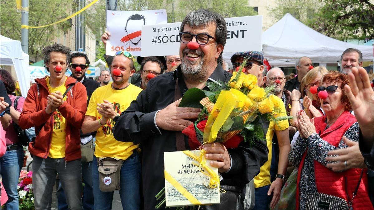 El concejal de ERC Jordi Pesarrodona, antes de declarar en los juzgados de Manresa