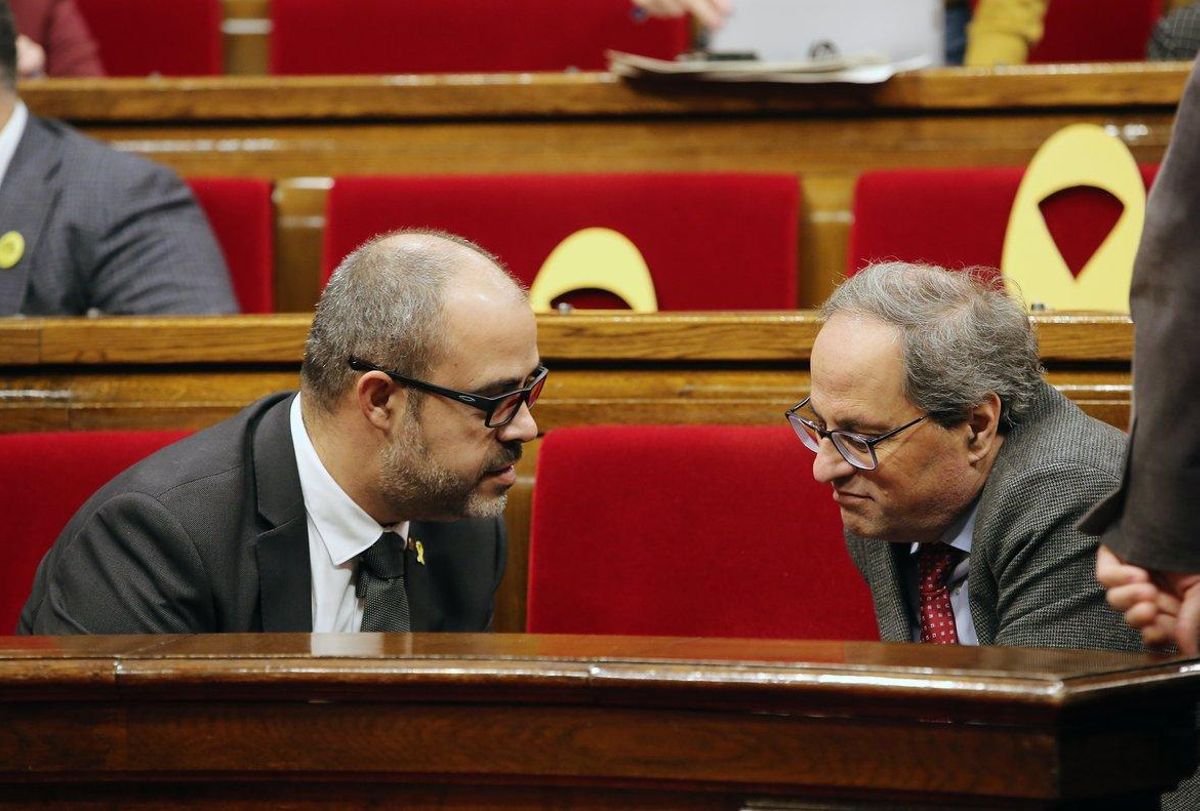 Miquel Buch y Quim Torra, en el Parlament. Miquel Buch y Quim Torra, en el Parlament.