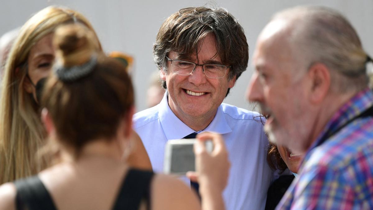 Carles Puigdemont esta mañana en la convención. Carles Puigdemont esta mañana en la convención.