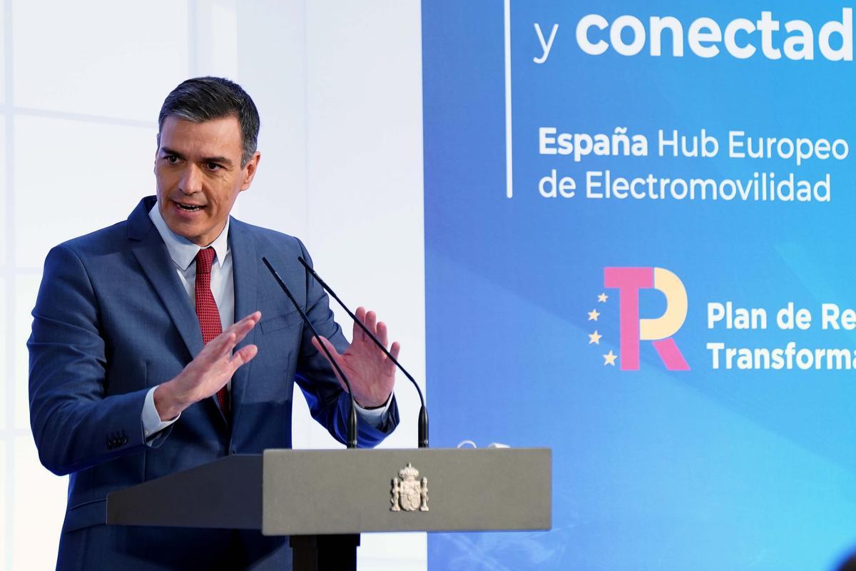 Pedro Sanchez durante la presentación del PERTE. Pedro Sanchez durante la presentación del PERTE.