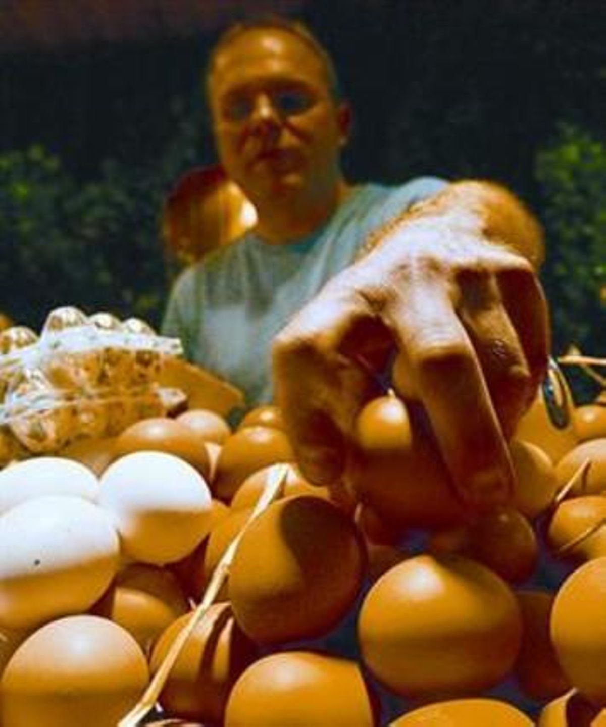 Los cestos llenos de huevos del puesto Ous de Calaf, de la Boqueria. Los cestos llenos de huevos del puesto Ous de Calaf, de la Boqueria.