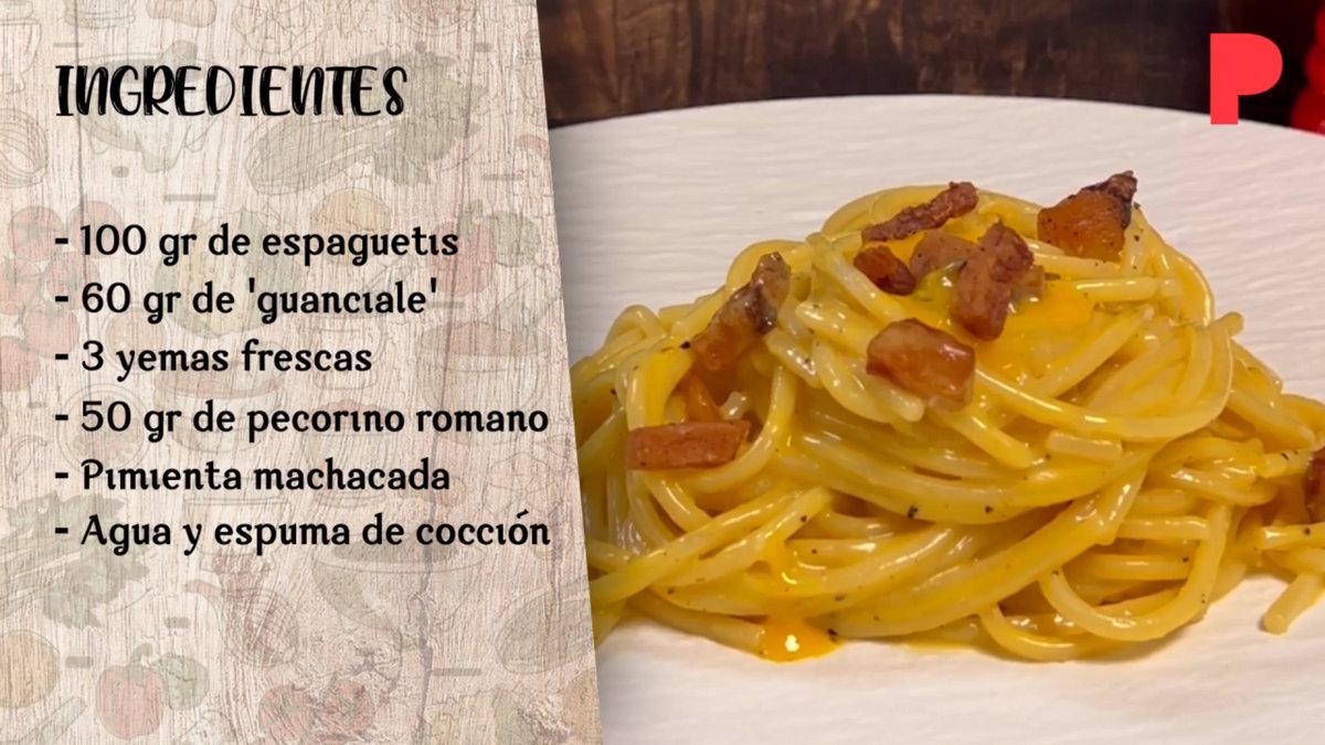 Las recetas fáciles de Rafuel: espaguetis casi a la carbonara.