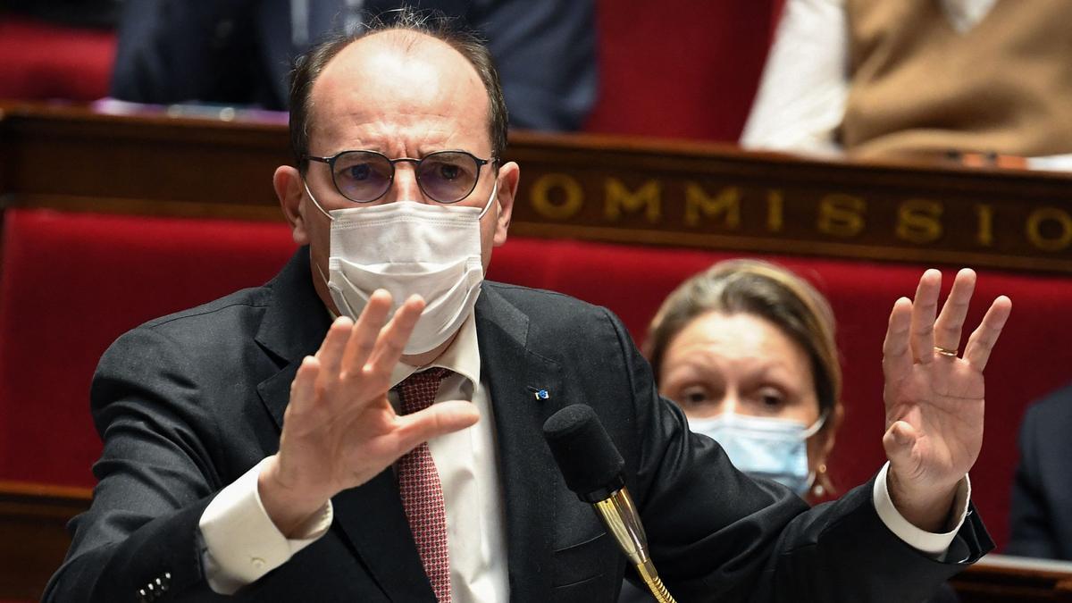 El primer ministro de Francia, Jean Castex, durante la sesión del miércoles en la Asamblea Nacional para aprobar el primer trámite del pasaporte de vacunación.