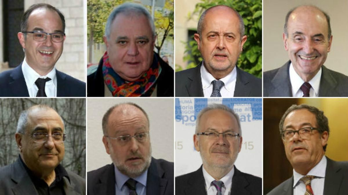 De izquierda a derecha y de arriba abajo, Jordi Turull, Andreu Viloca, Felip Puig, Miquel Roca, Joaquim Nadal, Àngel Colom, Brauli Duart y Pere Macias, que comparecerán como testigos en el ’caso Palau’. De izquierda a derecha y de arriba abajo, Jordi Turull, Andreu Viloca, Felip Puig, Miquel Roca, Joaquim Nadal, Àngel Colom, Brauli Duart y Pere Macias, que comparecerán como testigos en el ’caso Palau’.