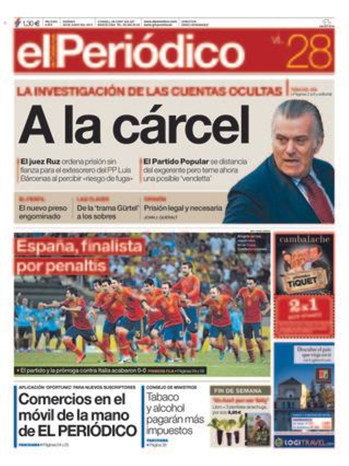 EL PERIÓDICO, 28-6-2013. EL PERIÓDICO, 28-6-2013.