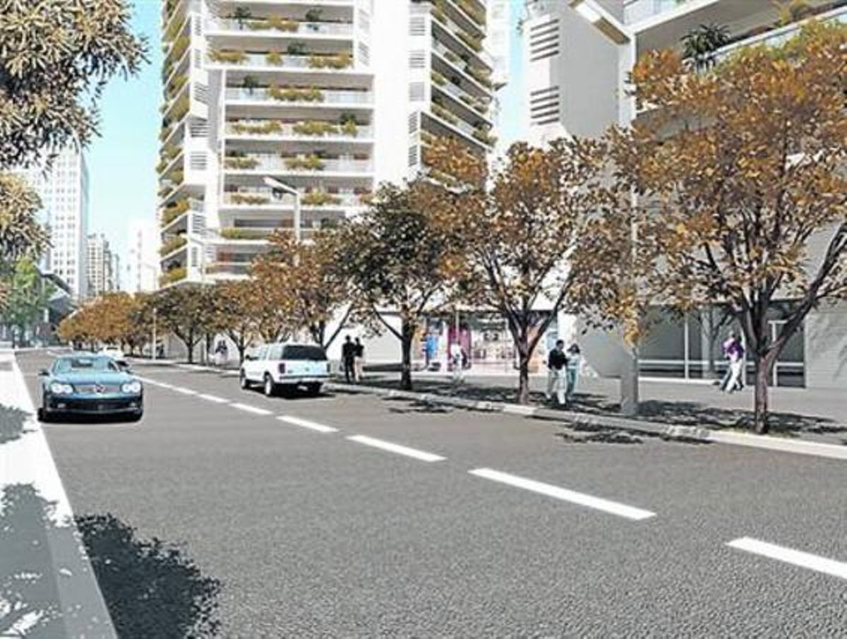 Recreación de la calle de Parcerisa, después de la reforma. Recreación de la calle de Parcerisa, después de la reforma.