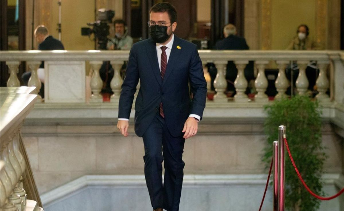 Pere Aragonès, en el Parlament. Pere Aragonès, en el Parlament.