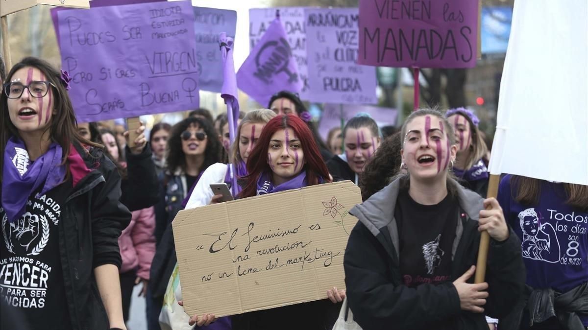 Un aspecto de la manifestación del 8-M en Madrid. Un aspecto de la manifestación del 8-M en Madrid.