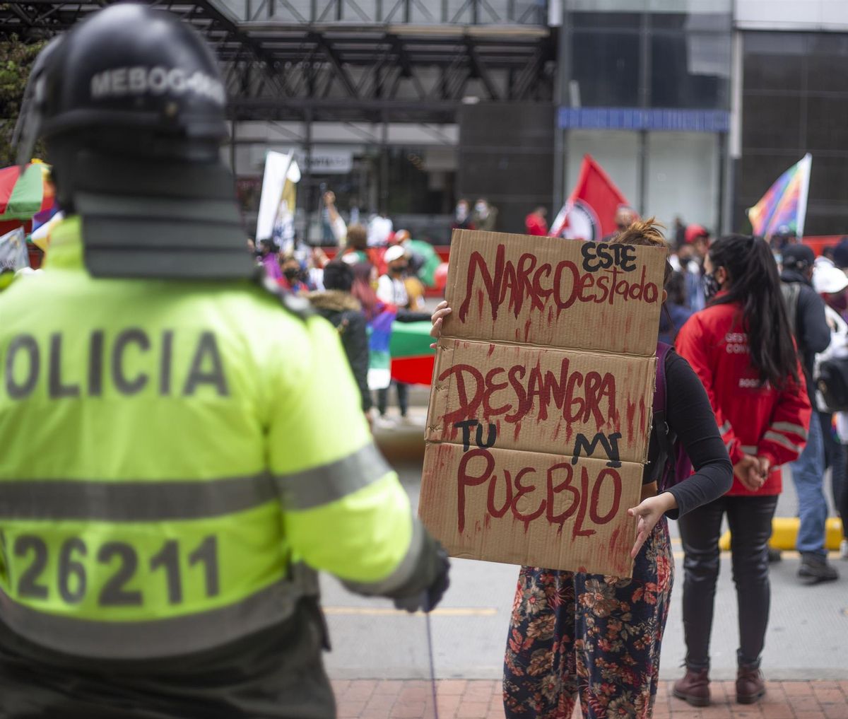 Protestas en Colombia contra el reciente repunte de las masacres en el país. Protestas en Colombia contra el reciente repunte de las masacres en el país.