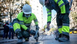 Obreros de la construcción en Barcelona.