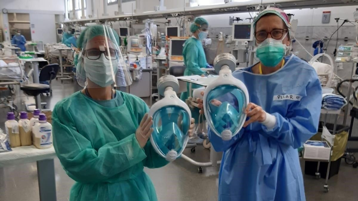 El Hospital de Sant Pau ha recibido las mascarillas adaptadas para proteger a los profesionales El Hospital de Sant Pau ha recibido las mascarillas adaptadas para proteger a los profesionales