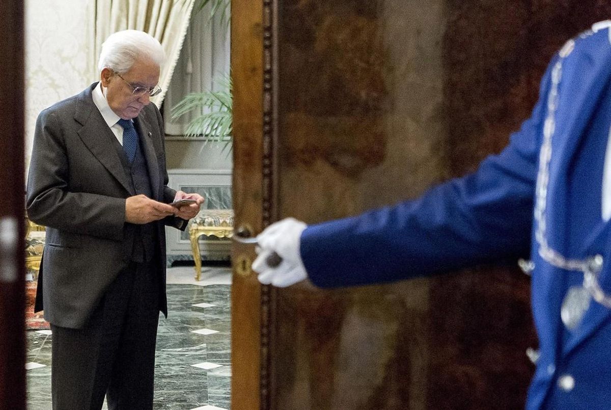 Imagen facilitada por el Departamento de Prensa del Palacio del Quirinal del presidente italiano, Sergio Mattarella. Imagen facilitada por el Departamento de Prensa del Palacio del Quirinal del presidente italiano, Sergio Mattarella.