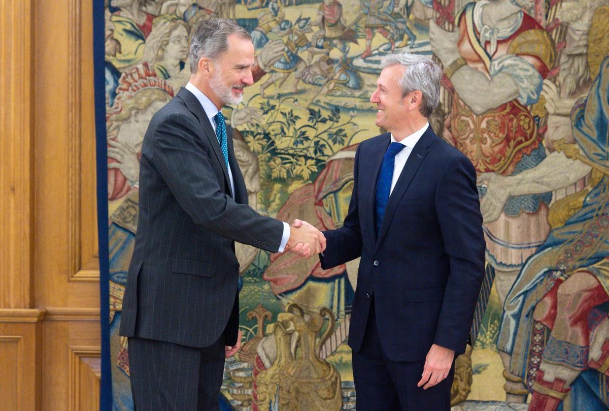 El Rey recibe en la Zarzuela al presidente de la Xunta, Alfonso Rueda