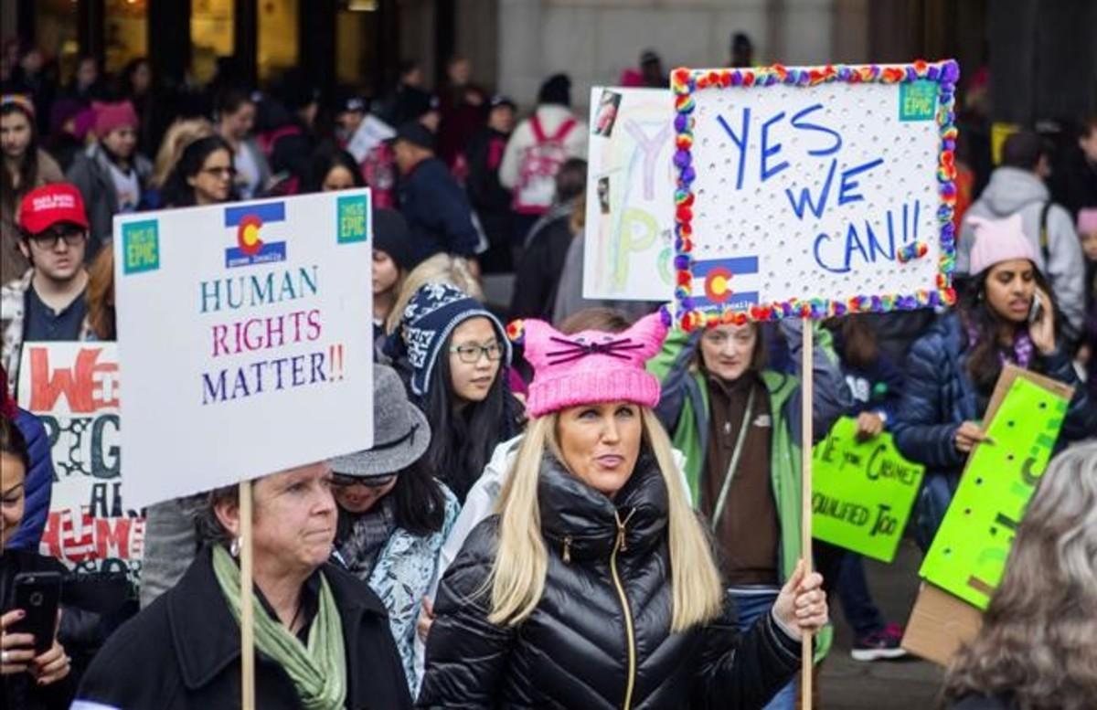 Manifestación feminista en Washington contra Donald Trump.