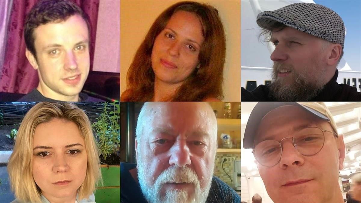 De izquierda a derecha y de arriba a abajo: Stanislav Lukashov, Alesya Baranóvskaya, Yulian Suetin, Aliona Datlina, Borís Lukashov y Andréi Dantsig. De izquierda a derecha y de arriba a abajo: Stanislav Lukashov, Alesya Baranóvskaya, Yulian Suetin, Aliona Datlina, Borís Lukashov y Andréi Dantsig.