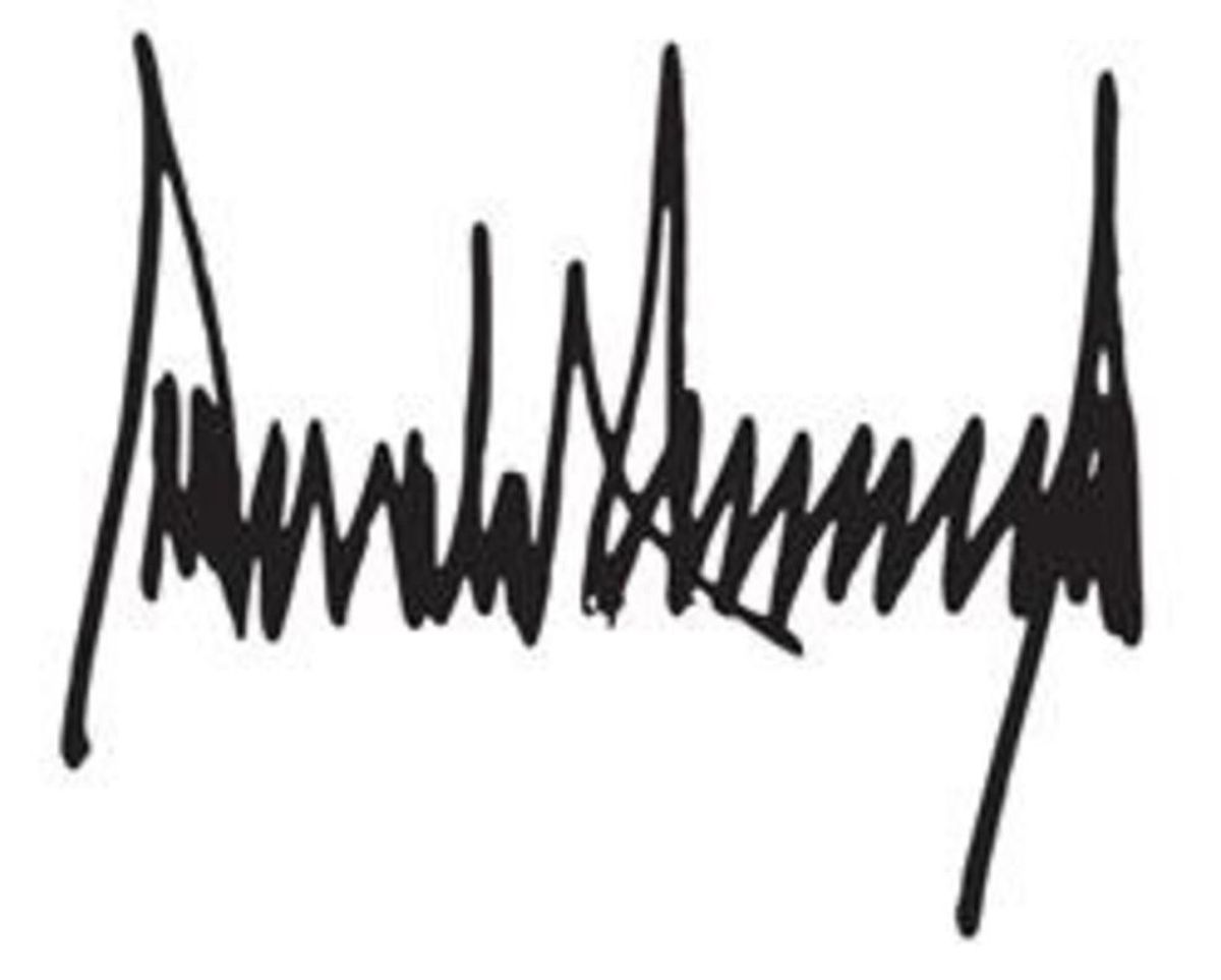 Firma de Donald Trump. Firma de Donald Trump.
