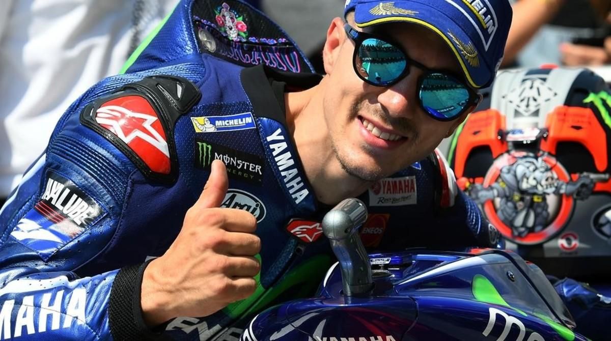 Maverick Viñales (Yamaha) celebra su ’pole’ de hoy en Mugello (Italia). Maverick Viñales (Yamaha) celebra su ’pole’ de hoy en Mugello (Italia).
