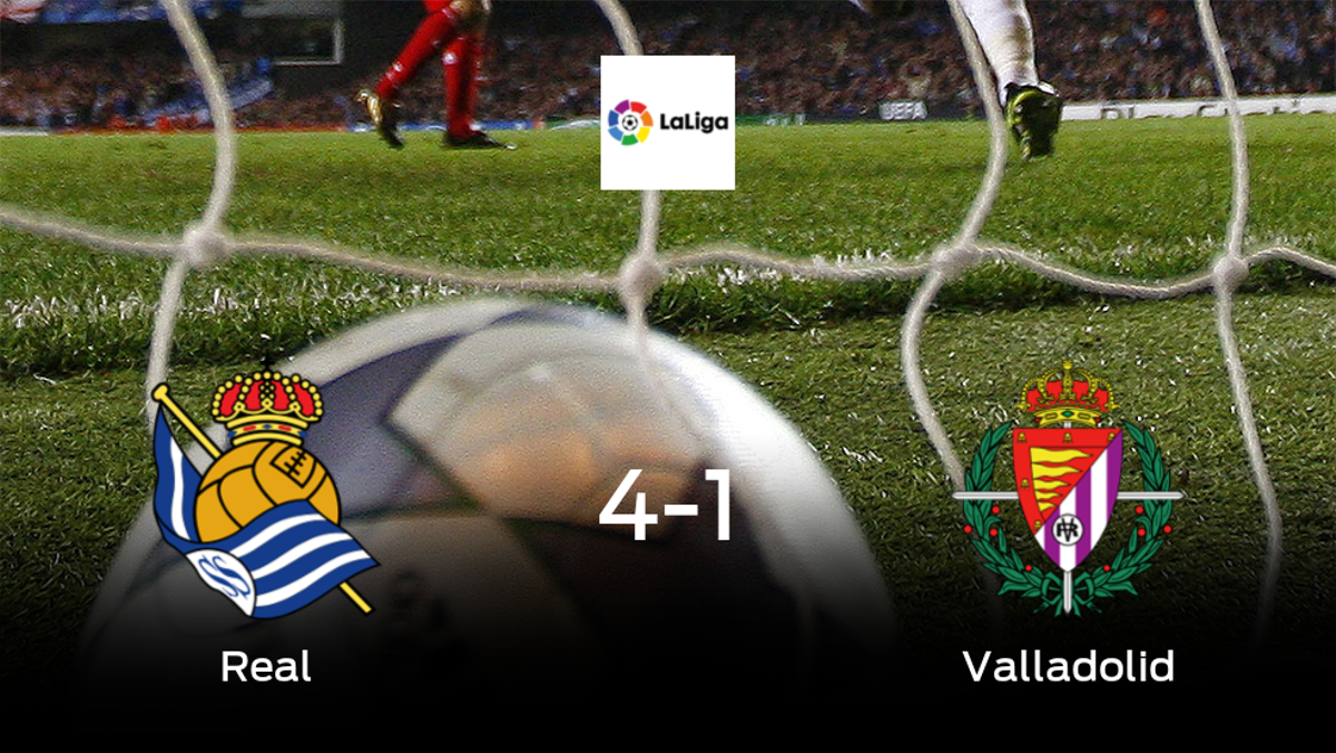 La Real Sociedad suma tres puntos tras pasar por encima del Real Valladolid (4-1) La Real Sociedad suma tres puntos tras pasar por encima del Real Valladolid (4-1)