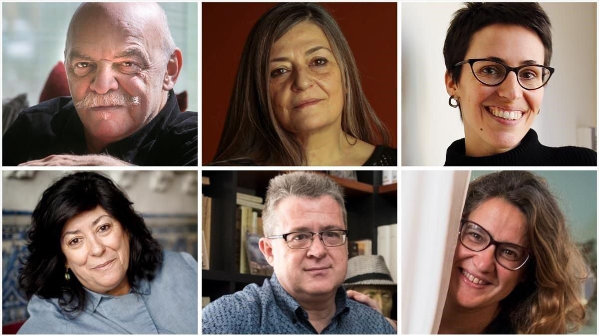 De izquierda a derecha y de arriba a abajo: Martín Caparrós, Olga Merino, Eva Baltasar, Almudena Grandes, José María Micó y Ada Castells. De izquierda a derecha y de arriba a abajo: Martín Caparrós, Olga Merino, Eva Baltasar, Almudena Grandes, José María Micó y Ada Castells.