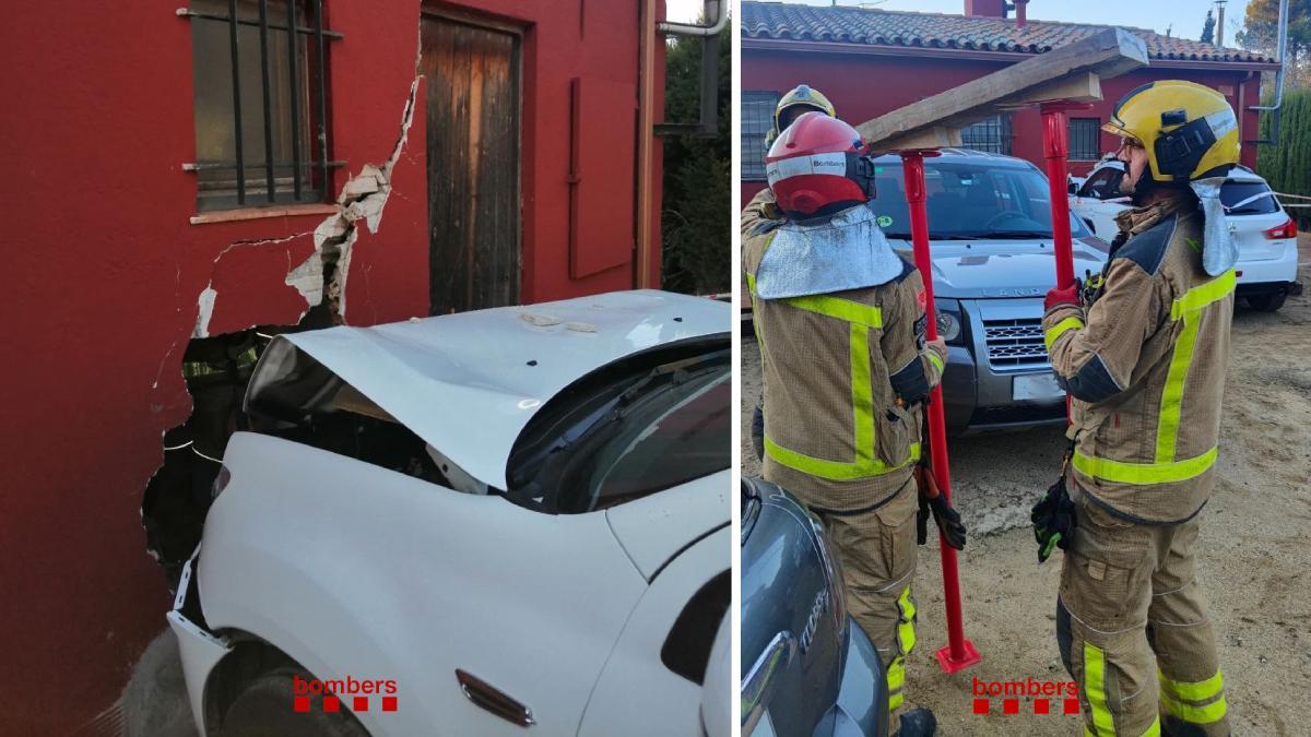 Un cotxe s’encasta contra un restaurant de la Roca del Vallès