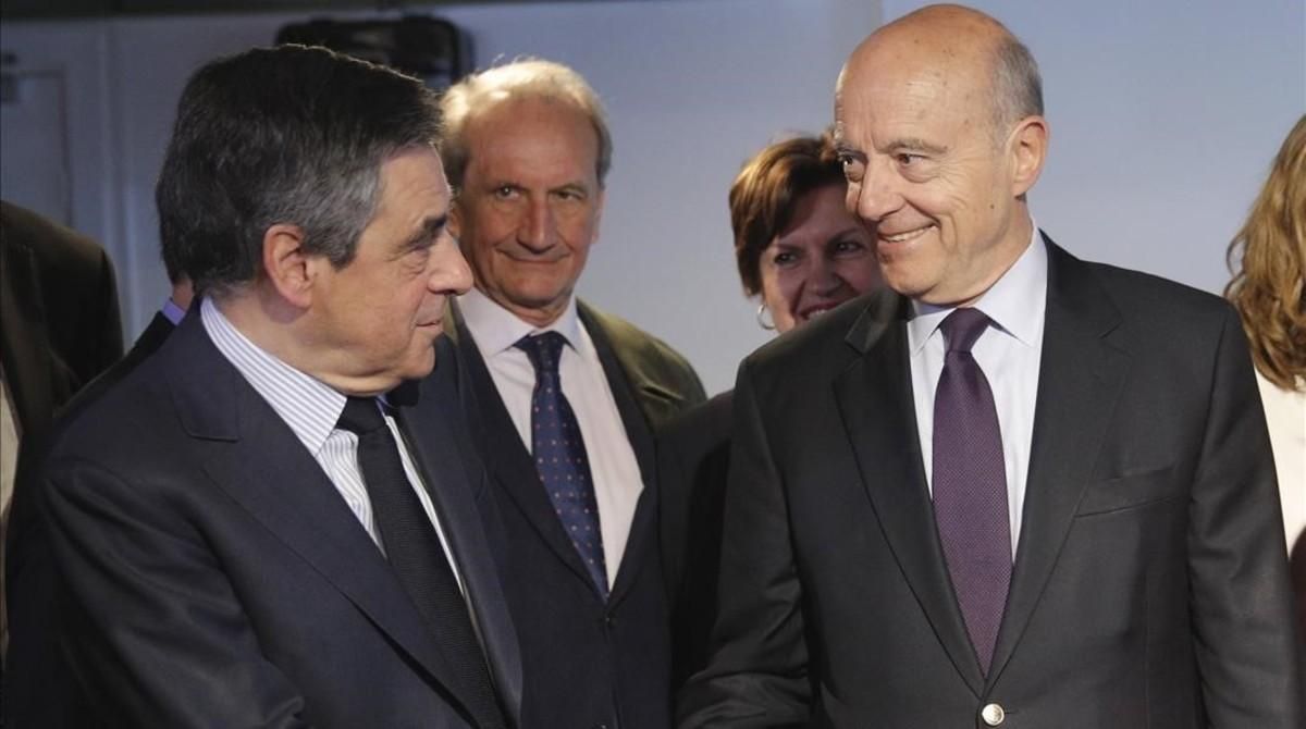 François Fillon y Alain Juppé, juntos en París. François Fillon y Alain Juppé, juntos en París.