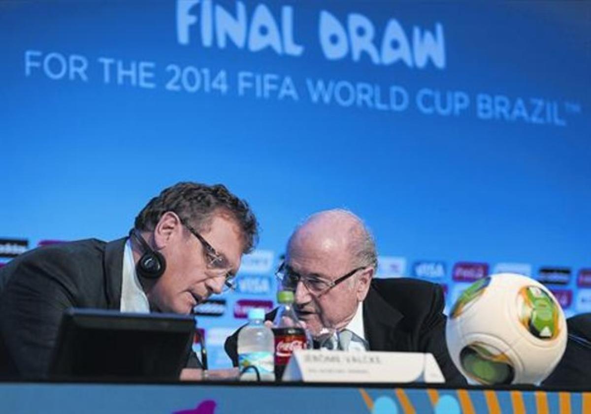 Blatter i Valcke, ahir durant una conferència de premsa celebrada a Costa do Sauipe.