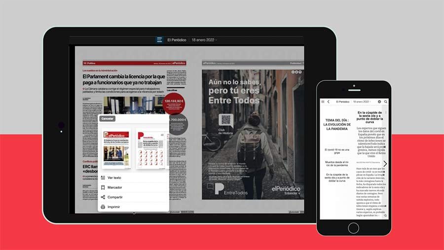 EL PERIÓDICO presenta una nova versió de la còpia digital de l'edició impresa amb múltiples avantatges