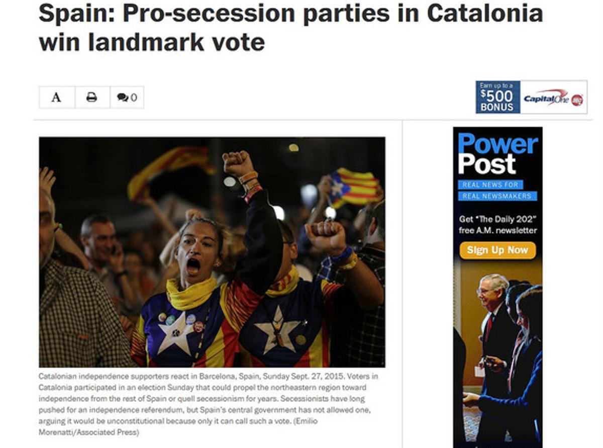 ’The Washington Post’, sobre las elecciones catalanas