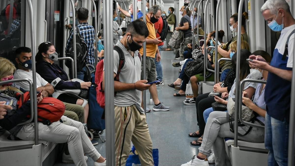 El ambiente en el metro de Barcelona, este 31 de agosto El ambiente en el metro de Barcelona, este 31 de agosto