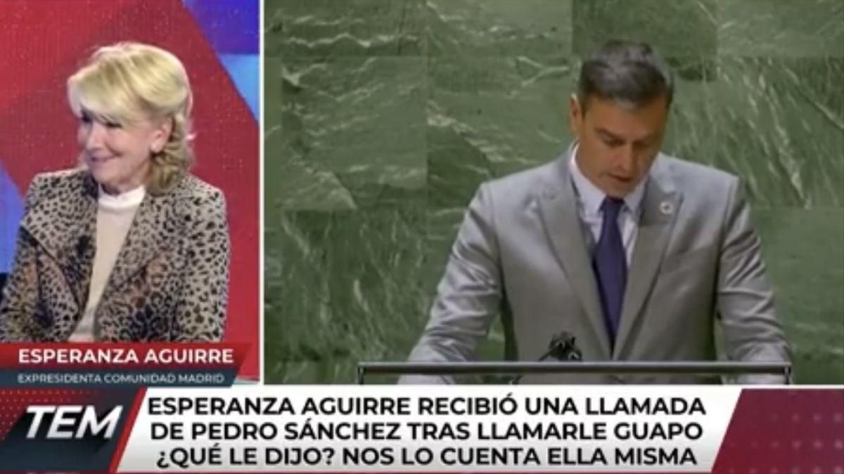 Esperanza Aguirre confiesa que Pedro Sánchez se molestó cuando le dijo "guapo": "No me ha vuelto a llamar" Esperanza Aguirre confiesa que Pedro Sánchez se molestó cuando le dijo "guapo": "No me ha vuelto a llamar"