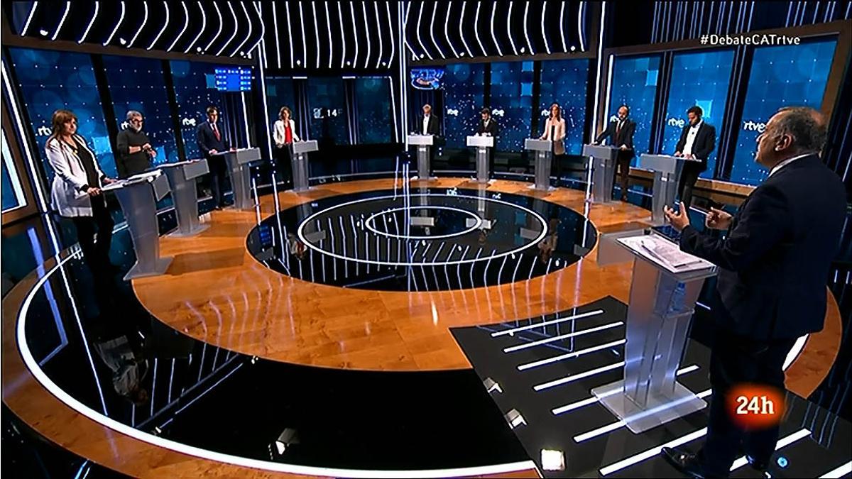 Los candidatos a las elecciones catalanas, en el debate de TVE.
