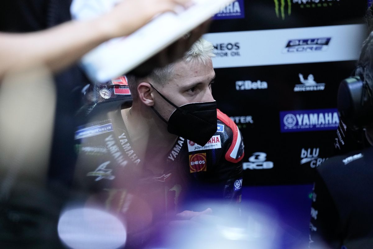 El francés Fabio Quartararo (Yamaha), en su boxe de Losail, Catar. El francés Fabio Quartararo (Yamaha), en su boxe de Losail, Catar.