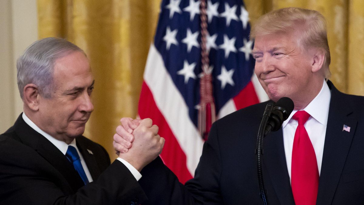 US President Donald J. Trump unveils his Middle East peace plan alongside Prime Minister of Israel Benjamin Netanyahu US President Donald J. Trump unveils his Middle East peace plan alongside Prime Minister of Israel Benjamin Netanyahu