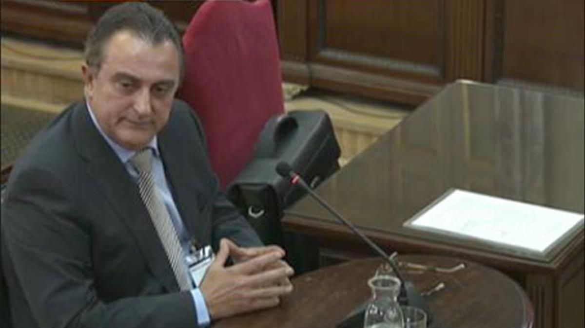Manel Castellví, durante su declaración en el Tribunal Supremo. Manel Castellví, durante su declaración en el Tribunal Supremo.