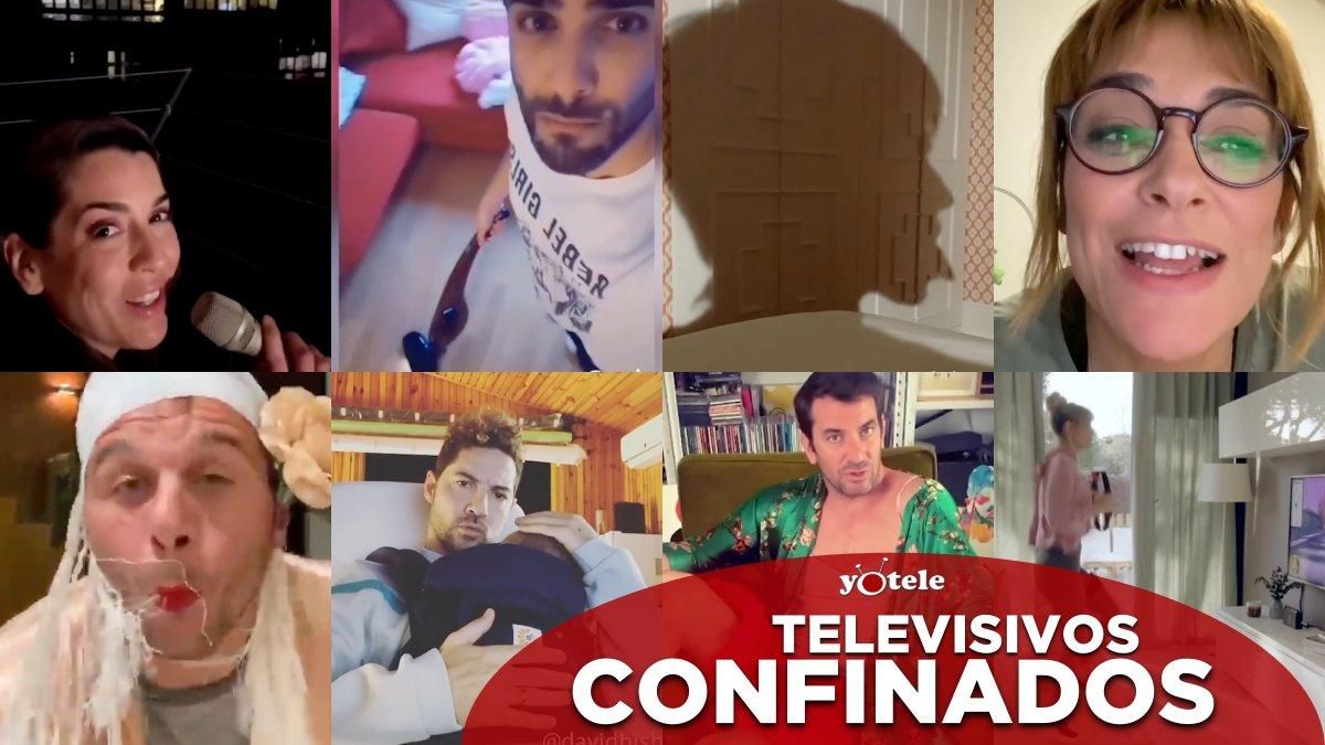 Algunos de los televisivos que han mostrado cómo se entretienen en su confinamiento. Algunos de los televisivos que han mostrado cómo se entretienen en su confinamiento.