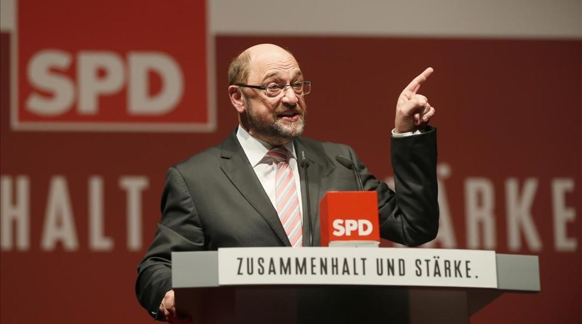 Martin Schulz, en un acto del partido en Orscholz. Martin Schulz, en un acto del partido en Orscholz.