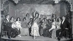 Cuadro flamenco del Villa Rosa, en la década de 1930.