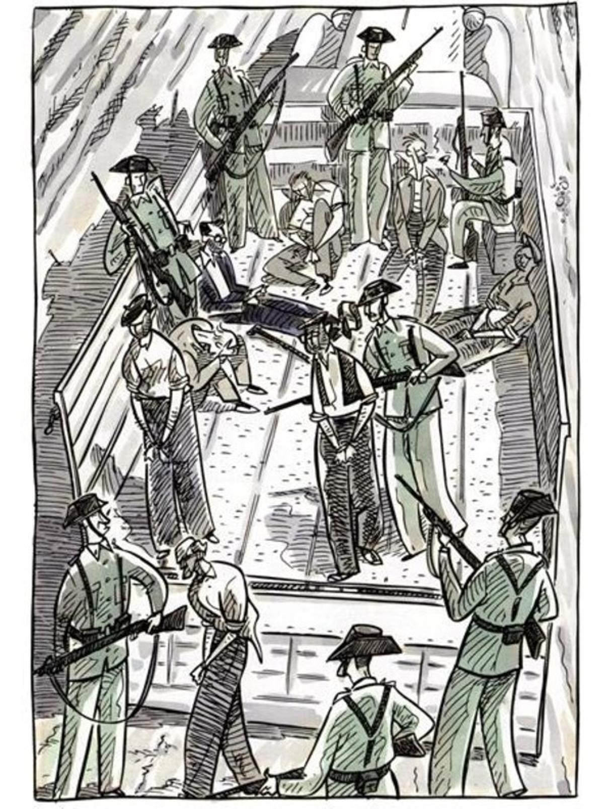 Página de ’Dr. Uriel’, el cómic de Sento sobre la experiencia de su suegro médico durante la guerra civil. 