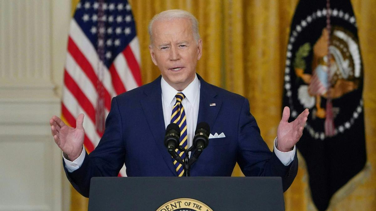 El presidente Joe Biden, realiza una inusual conferencia de prensa para dar inicio a su segundo año de mandato