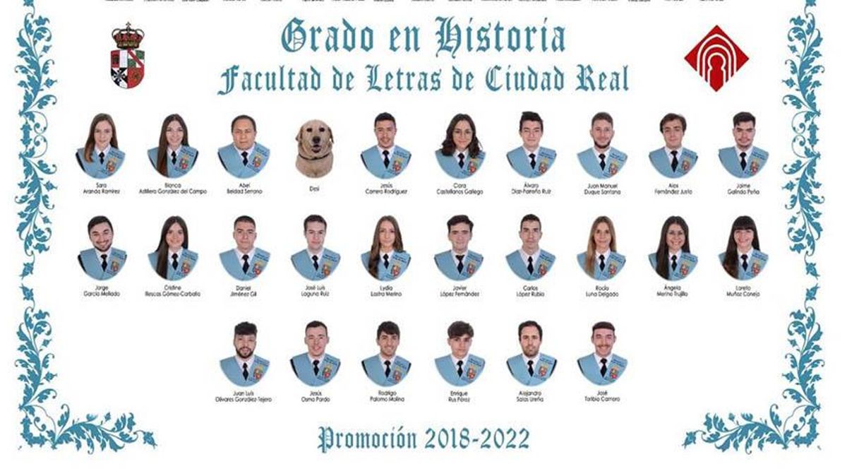 Un gos ‘es gradua’ en Història a la Universitat de Castella-la Manxa Un gos ‘es gradua’ en Història a la Universitat de Castella-la Manxa