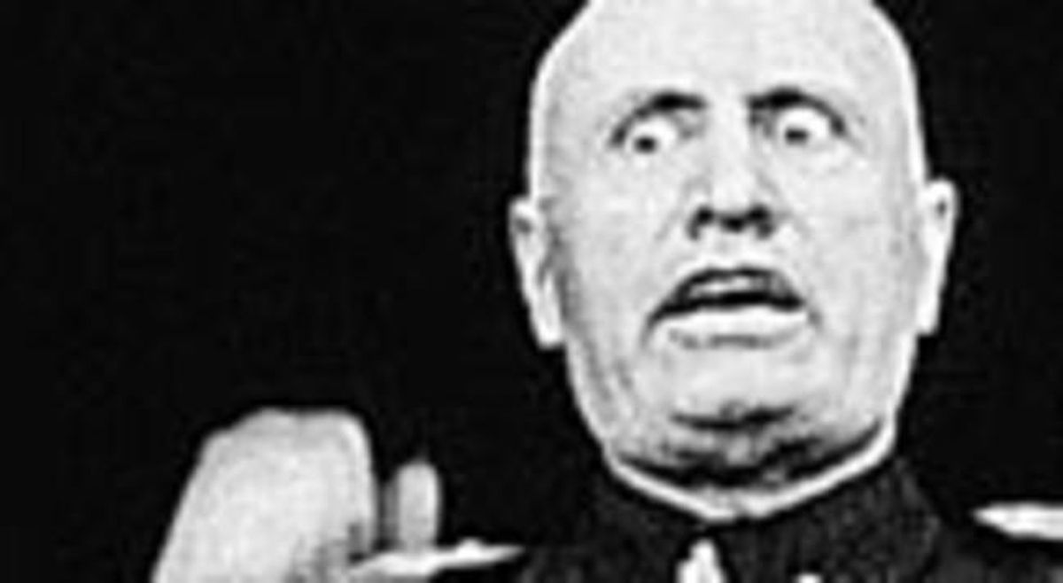 Mussolini, dictador fascista italiano, durante un discurso. Mussolini, dictador fascista italiano, durante un discurso.