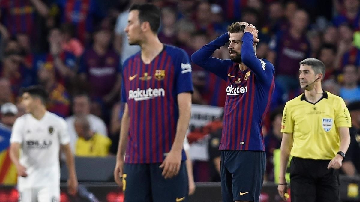 El Barça se ha visto superado por el Valencia en la primera mitad. El Barça se ha visto superado por el Valencia en la primera mitad.