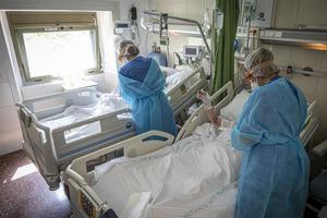 Planta para pacientes con covid en el Hospital Clínic de Barcelona.