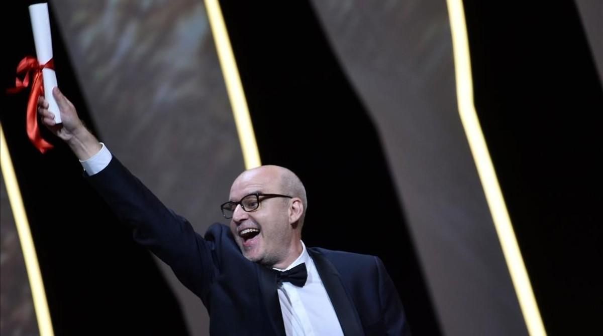 Juanjo Giménez, tras ganar la Palma de Oro en Cannes por ’Timecode’. Juanjo Giménez, tras ganar la Palma de Oro en Cannes por ’Timecode’.